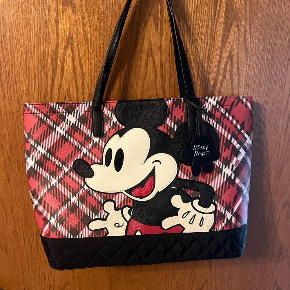Plaid Mickey Mouse Loungefly Tote